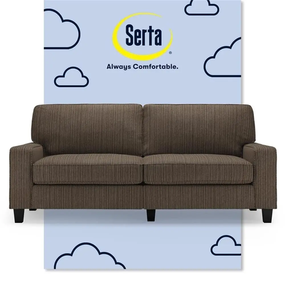 Modern Track Arm Sofa, 78 in Wide, Brown holstery, Removable Covers, SpaceSaving Compact Design, Solid Wood Frame, Pillow Bac
Modern Track Arm Sofa, 78 in Wide, Brown holstery, Removable Covers, SpaceSaving Compact Design, Solid Wood Frame, Pillow Bac