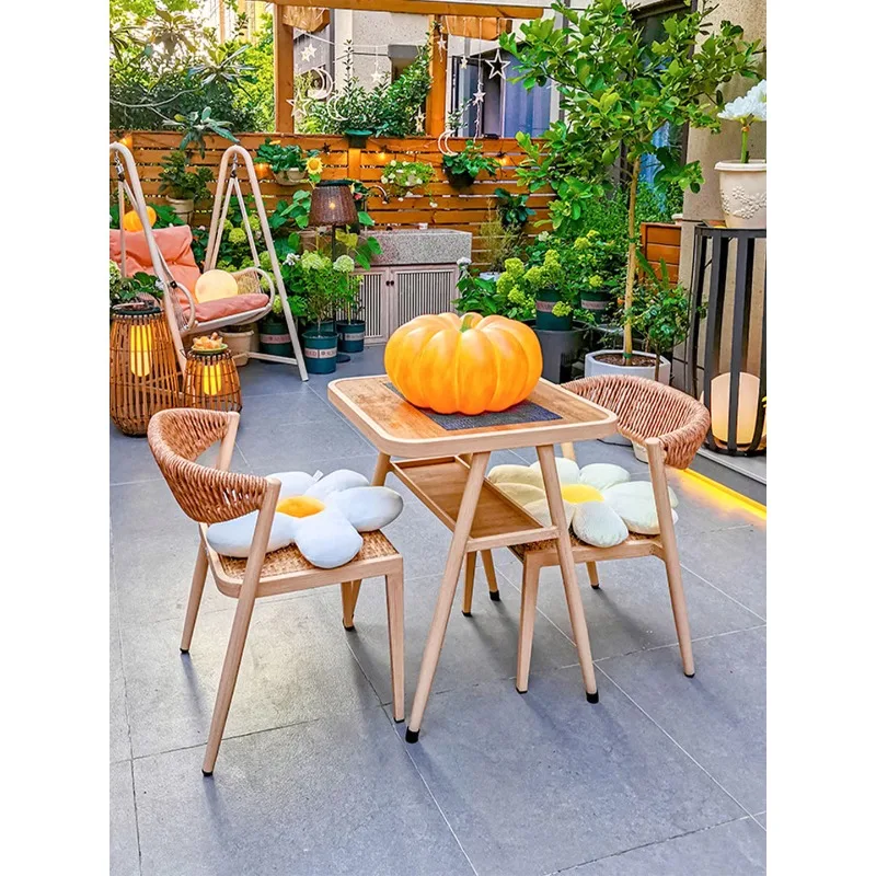 Balcony table and chairs rattan chair three-piece leisure combination small coffee table one table and two chairs
Balcony table and chairs rattan chair three-piece leisure combination small coffee table one table and two chairs