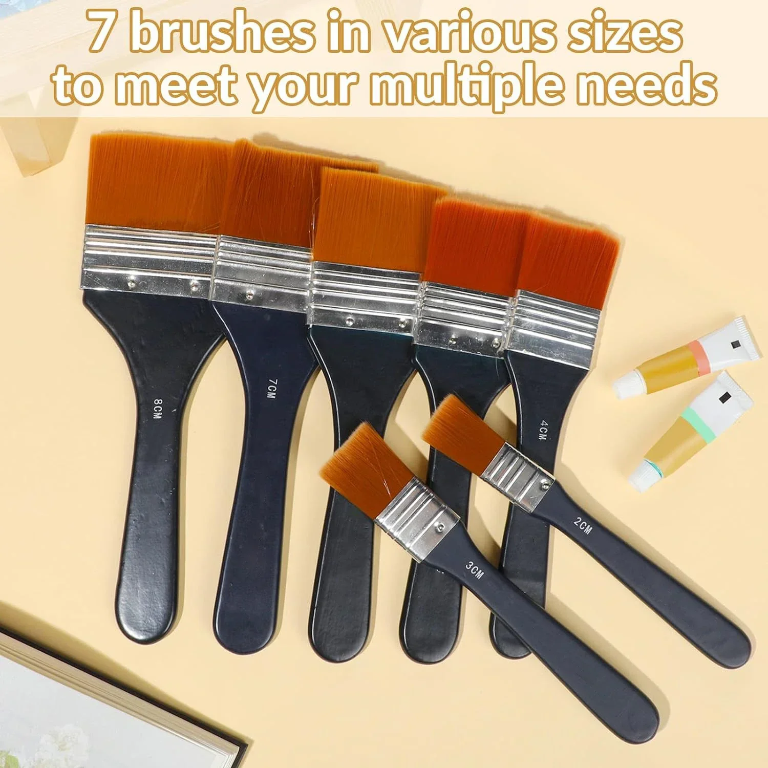 6 Pcs Nylon Hair Flat Head Set Oil Painting Board Brush Short Birch Rod Water Powder Acrylic Background Brush Artist's Supplies
6 Pcs Nylon Hair Flat Head Set Oil Painting Board Brush Short Birch Rod Water Powder Acrylic Background Brush Artist's Supplies
