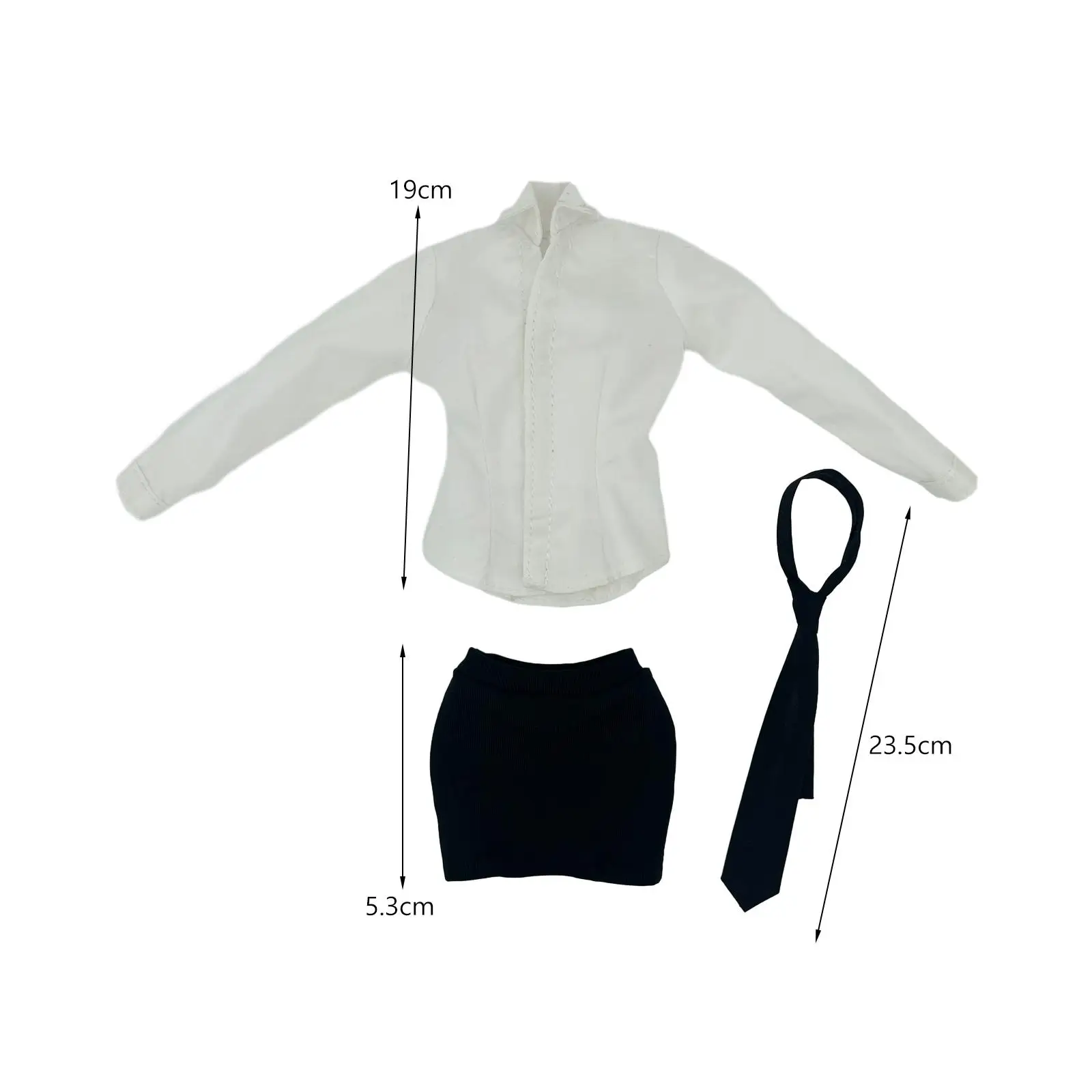 3 Pieces 1/6 Scale Women Figure Shirt with Short Skirt Tie, Miniature Clothing
3 Pieces 1/6 Scale Women Figure Shirt with Short Skirt Tie, Miniature Clothing