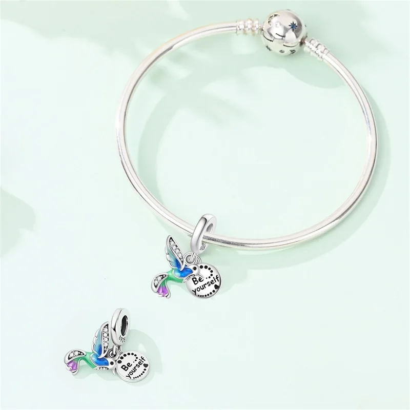 New 925 Sterling Silver Free And Agile Hummingbird Charms Pendant Fit 3mm Original Bracelet DIY Women Birthday Jewelry
New 925 Sterling Silver Free And Agile Hummingbird Charms Pendant Fit 3mm Original Bracelet DIY Women Birthday Jewelry