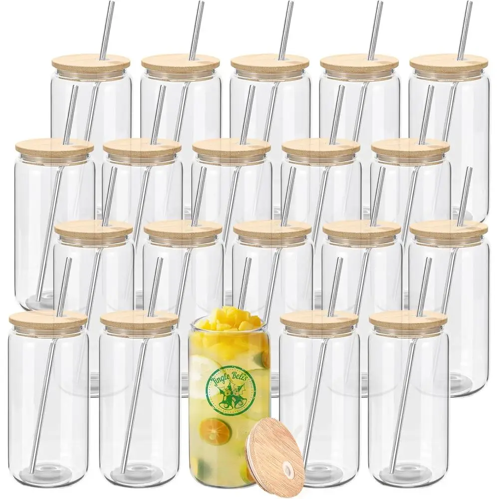 20-Piece Bamboo-Lidded Glass Cups with Metal Straws - Reusable 20oz Drinking Glasses for Whiskey, Iced Coffee, Tea, Soda, and Co
20-Piece Bamboo-Lidded Glass Cups with Metal Straws - Reusable 20oz Drinking Glasses for Whiskey, Iced Coffee, Tea, Soda, and Co