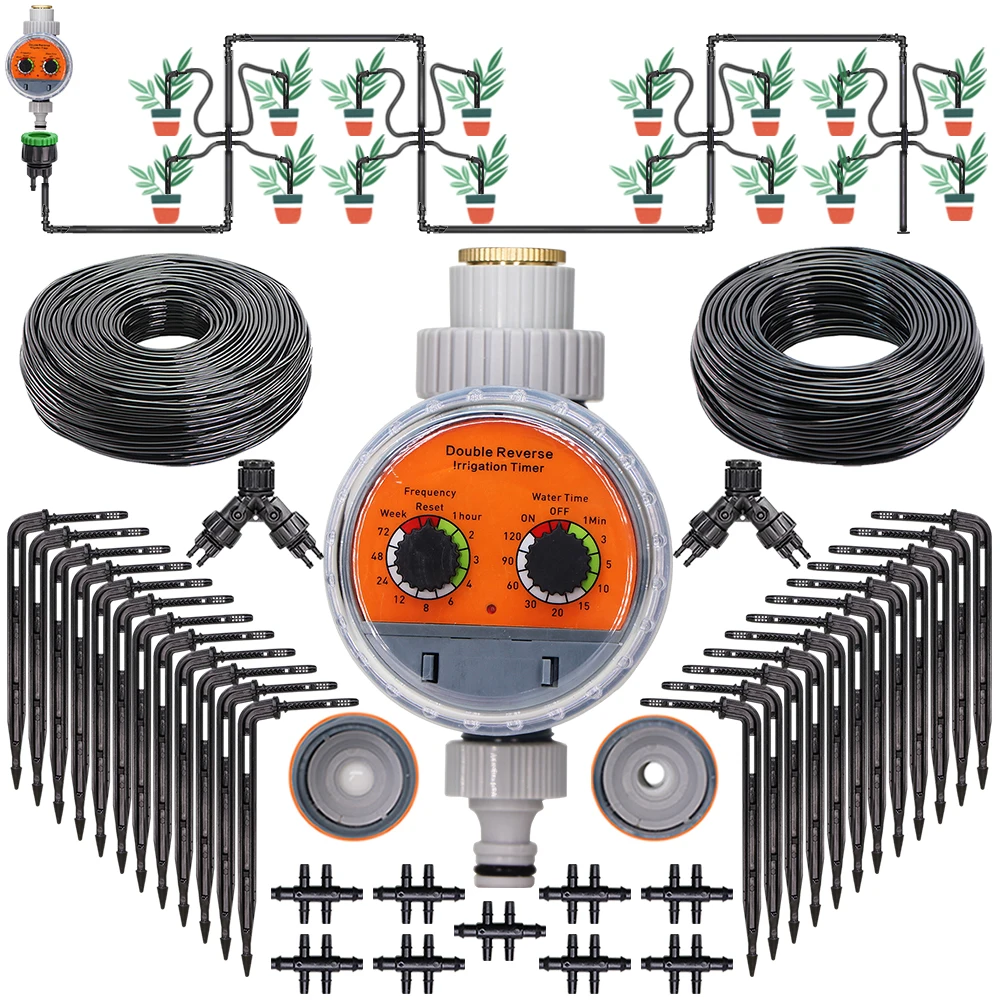 Smart Garden 3/5mm Transmitter Watering System 1/4'' Hose Dropper Kit Ball Valve Timer Micro Drip Irrigation Set for Plants
Smart Garden 3/5mm Transmitter Watering System 1/4'' Hose Dropper Kit Ball Valve Timer Micro Drip Irrigation Set for Plants