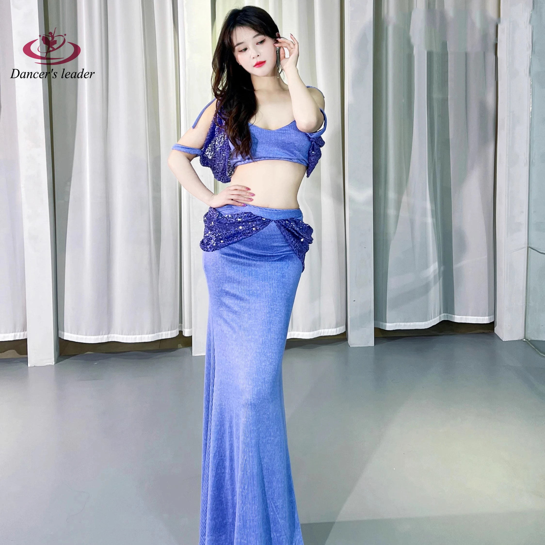 Belly Dance Practice Suit Sequins Performance Suit Slim Fishtail Long Dress Split suit Beginner Clothing
Belly Dance Practice Suit Sequins Performance Suit Slim Fishtail Long Dress Split suit Beginner Clothing