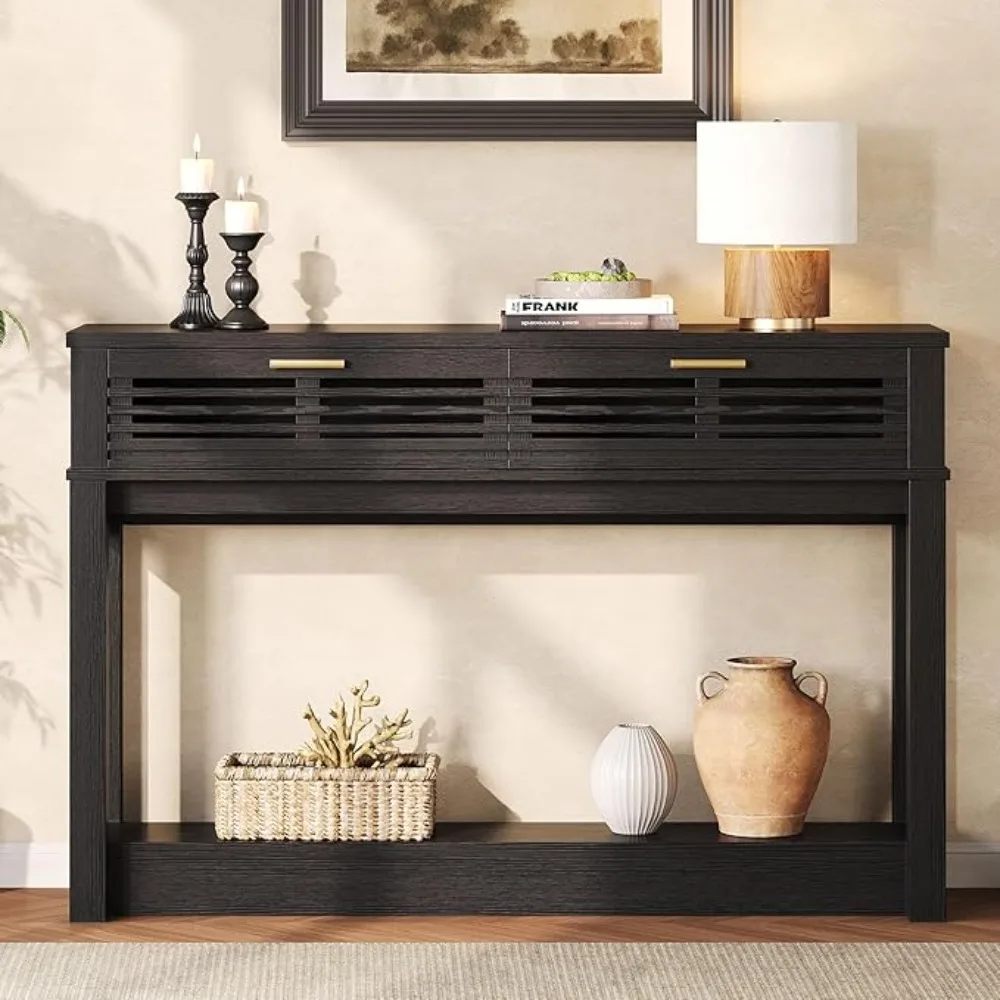 Entryway Table, 47" ole Table with Der or Living Room, Wooden Soa Table with Storage, Century ern, Black
Entryway Table, 47" ole Table with Der or Living Room, Wooden Soa Table with Storage, Century ern, Black
