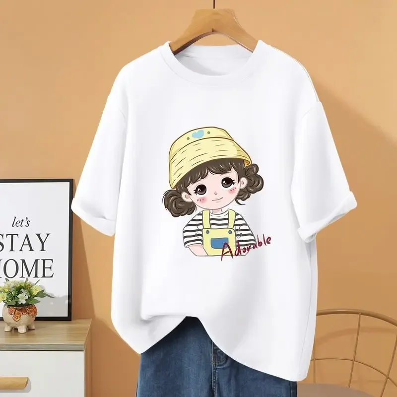 VSummer Women Clothing Little Girl Printed Loose Cotton T-shirt Vintage Sweet O-neck Short Sleeve Basics Top Tee
VSummer Women Clothing Little Girl Printed Loose Cotton T-shirt Vintage Sweet O-neck Short Sleeve Basics Top Tee