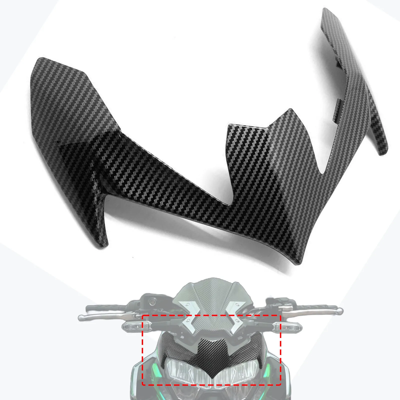 Carbon Fiber Pattern Front Nose Headlight Upper Fairing Frame Cover Cowl for kawasaki z900 z 900 2020 - 2024
Carbon Fiber Pattern Front Nose Headlight Upper Fairing Frame Cover Cowl for kawasaki z900 z 900 2020 - 2024