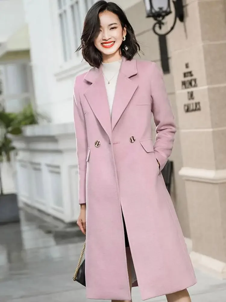 Female Solid Loose Mid Length Woolen Coat 2024 Women Double-Breasted Autumn Winter Suit Collar Korean High Quality Fashion
Female Solid Loose Mid Length Woolen Coat 2024 Women Double-Breasted Autumn Winter Suit Collar Korean High Quality Fashion