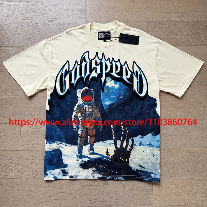 Real Photo High Quality Best-selling Godspeed Short Sleeve 2025 New Cotton Casual All-match Spacewalk Print GOD SPEED T-shirt
Real Photo High Quality Best-selling Godspeed Short Sleeve 2025 New Cotton Casual All-match Spacewalk Print GOD SPEED T-shirt