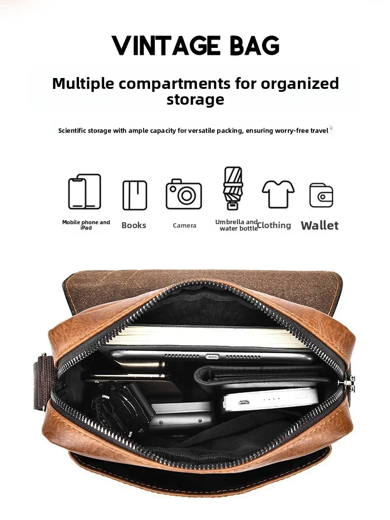 Men's Retro Casual Crossbody Bag Large Capacity Tote Bag Versatile Diagonal Hanging Bag Japanese Style Single Shoulder Bag Men's Retro Casual Crossbody Bag Large Capacity Tote Bag Versatile Diagonal Hanging Bag Japanese Style Single Shoulder Bag