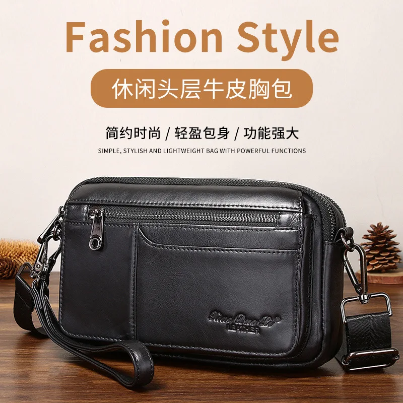 New leather hand-held cowhide crossbody shoulder bag multi-function hand-held wrist bag large capacity retro casual fashion simp
New leather hand-held cowhide crossbody shoulder bag multi-function hand-held wrist bag large capacity retro casual fashion simp