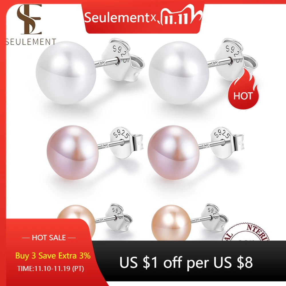 Seulement Natural Freshwater Pearls Stud Earrings for Women 925 Sterling Silver Simple Colorful Handpicked Pearl Earring Jewelry
Seulement Natural Freshwater Pearls Stud Earrings for Women 925 Sterling Silver Simple Colorful Handpicked Pearl Earring Jewelry
