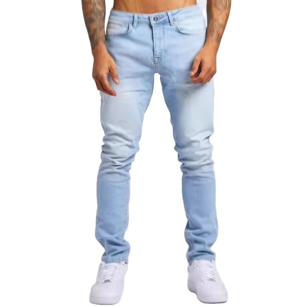 High-quality slim-fit printed breathable embroidered button denim jeans, ripped blue stretch for men
High-quality slim-fit printed breathable embroidered button denim jeans, ripped blue stretch for men