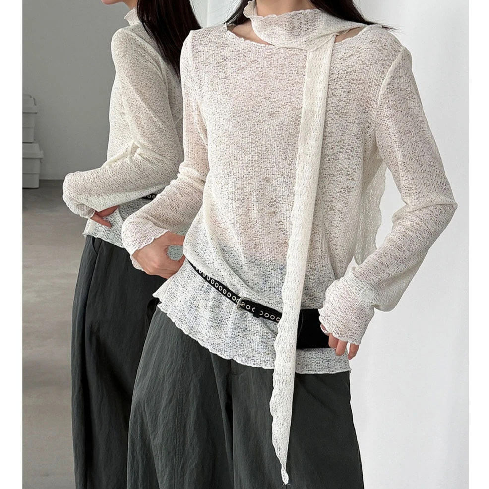 Women Tops Slash Neck Top Full Sleeve Sexy Lace Up Y2k Streetwear Thin Knit Casual Regular Tees Elegant Work Slim Fit Summer
Women Tops Slash Neck Top Full Sleeve Sexy Lace Up Y2k Streetwear Thin Knit Casual Regular Tees Elegant Work Slim Fit Summer
