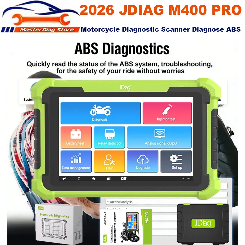 Диагностический сканер для мотоциклов Topdiag M400 JDiag M400 Pro, система ABS, очистка кодов EFT, тестер аккумуляторов для электронного впрыска топлива
Диагностический сканер для мотоциклов Topdiag M400 JDiag M400 Pro, система ABS, очистка кодов EFT, тестер аккумуляторов для электронного впрыска топлива