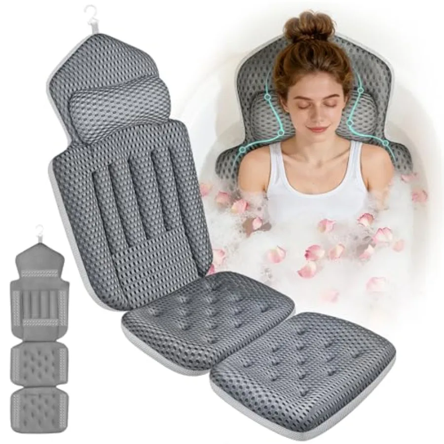 Upgraded Full Body Bath Pillow for Bathtub, Luxury Thick Bath Cushion for Soaking Tub with 192 Suction Cups, Full Body Bathtub
Upgraded Full Body Bath Pillow for Bathtub, Luxury Thick Bath Cushion for Soaking Tub with 192 Suction Cups, Full Body Bathtub