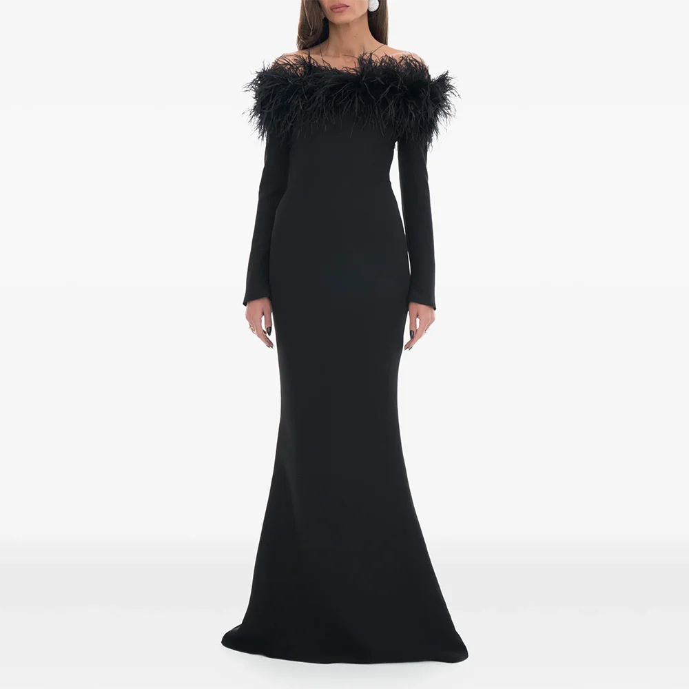 Simple Evening Dresses Off The Shoulder Long Sleeves Mermaid Evening Gowns Elegant Floor Length Prom Dresses Customized 2025
Simple Evening Dresses Off The Shoulder Long Sleeves Mermaid Evening Gowns Elegant Floor Length Prom Dresses Customized 2025