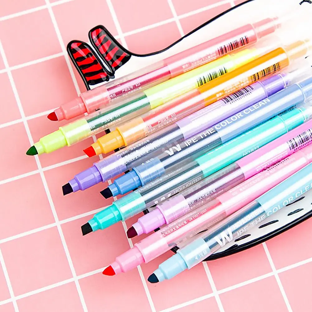 10Pcs Students Stationery Highlighter Pens Double Ended Colorful Erasable Markers for Office School Diary Writing Accessories
10Pcs Students Stationery Highlighter Pens Double Ended Colorful Erasable Markers for Office School Diary Writing Accessories