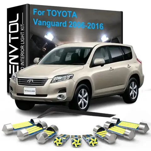 10pcs Car Accessories LED Interior Lights Kit Canbus For Toyota Vanguard 2006 2007 2008 2009 2010 2011 2012 2013 2014 2015 2016