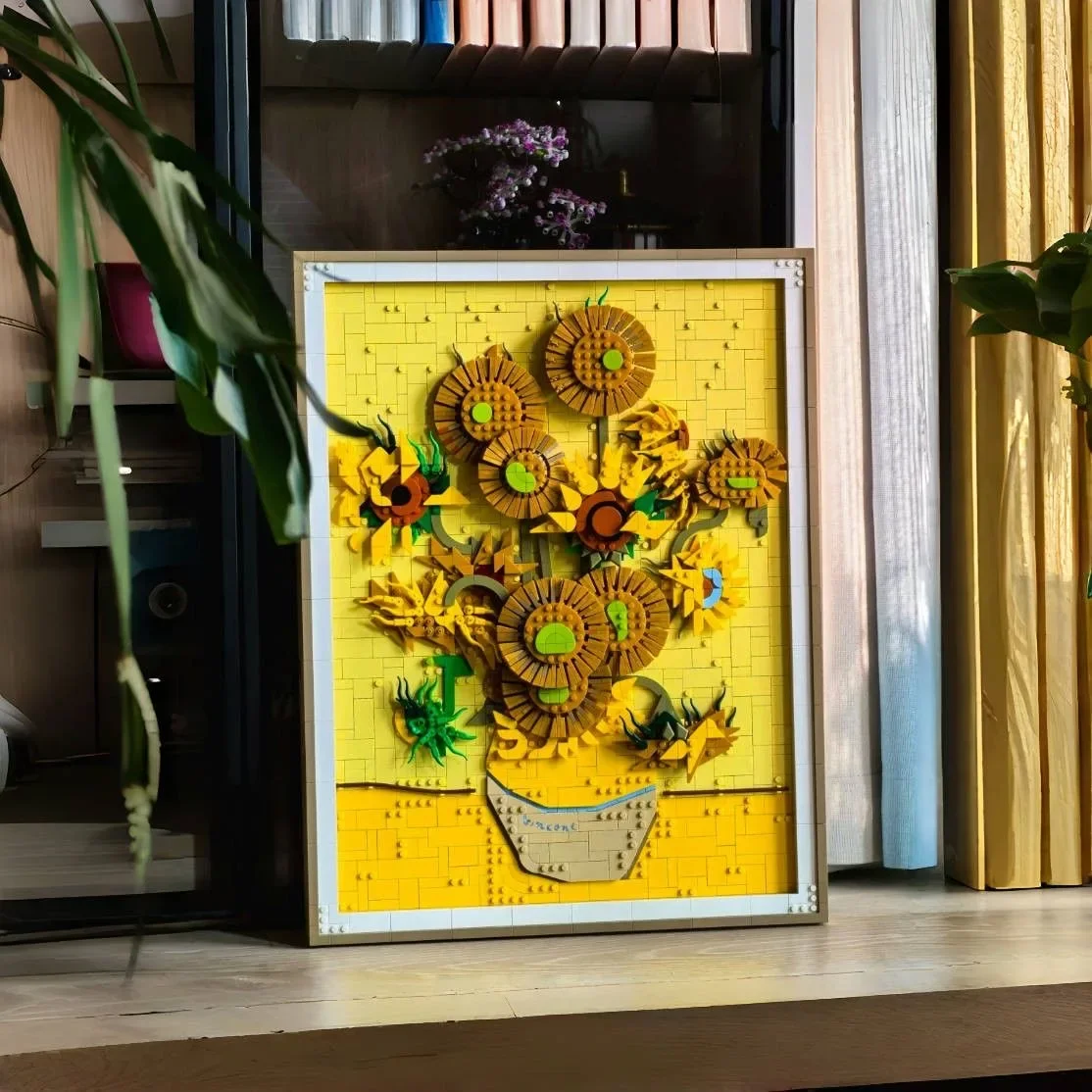 New product 31215 creative sunflower model building block decoration Vincent van Gogh Sunflowers3D art mural building block set
New product 31215 creative sunflower model building block decoration Vincent van Gogh Sunflowers3D art mural building block set