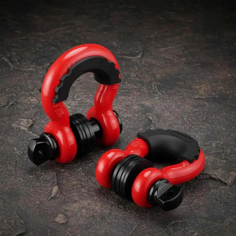 2-pack 3/4 inch D-ring shackles with 7/8 inch screw pin, breaking strength 28500kg
2-pack 3/4 inch D-ring shackles with 7/8 inch screw pin, breaking strength 28500kg