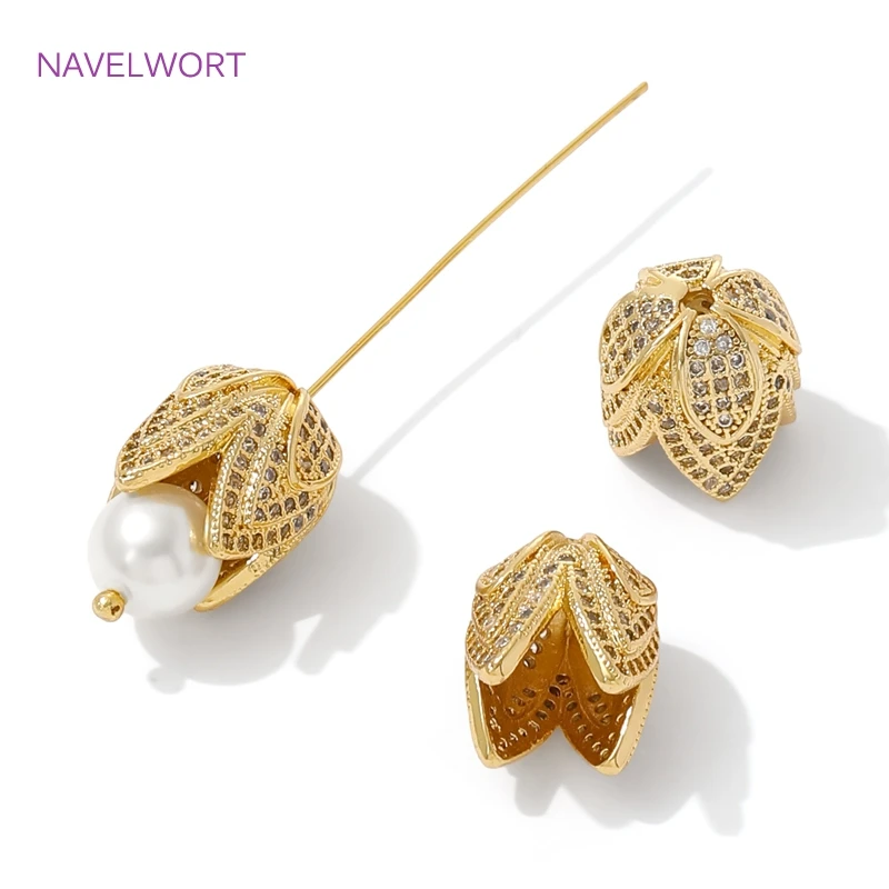 18K Gold Plated Inlaid Zircon Bead End Caps,Brass Large Flower Bead Caps For Jewelry Making,Caps For Beads,DIY Jewelry Materials
18K Gold Plated Inlaid Zircon Bead End Caps,Brass Large Flower Bead Caps For Jewelry Making,Caps For Beads,DIY Jewelry Materials