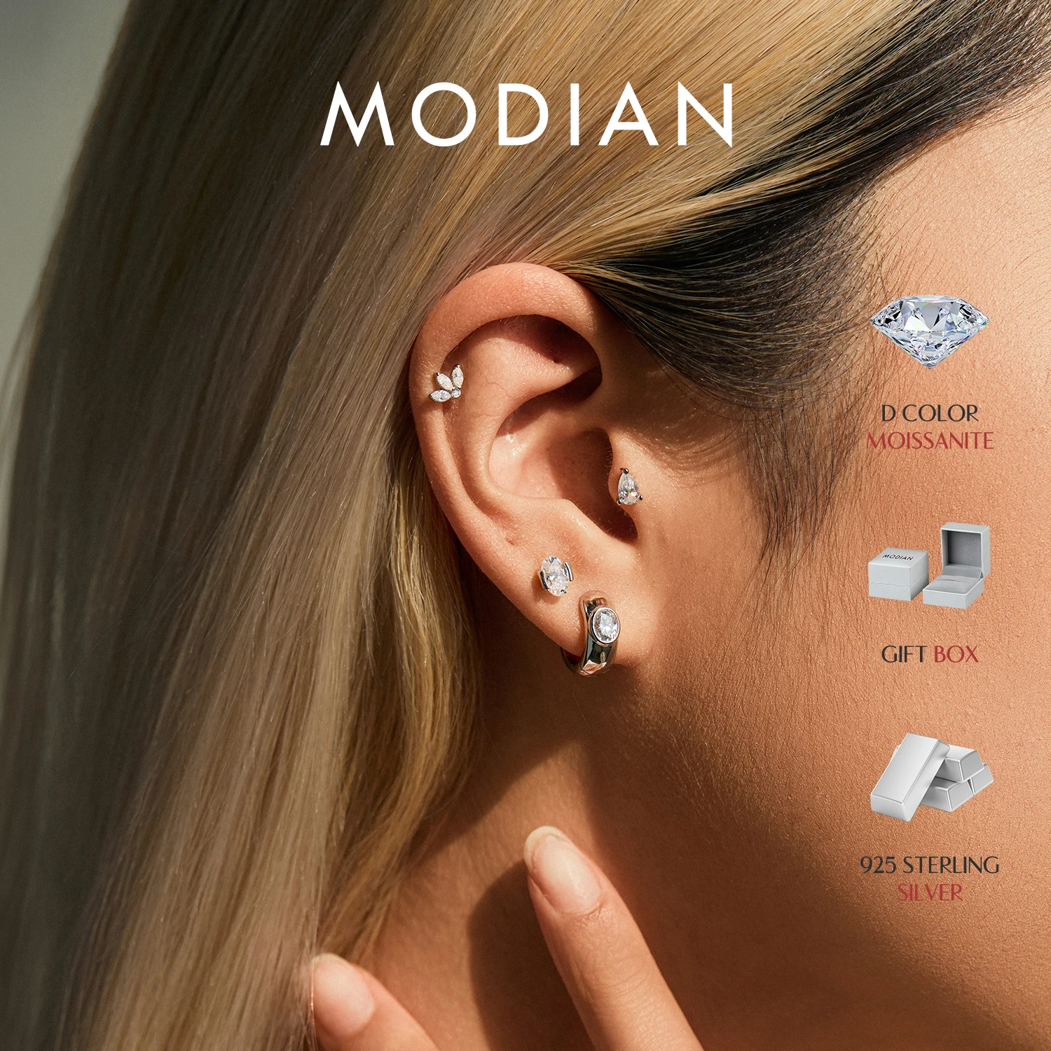 MODIAN 1PC Crown Oval Heart Screw Helix Earrings 925 Sterling Sliver Pear Cut Moissanite Stud Earring For Women Fine Jewelry
MODIAN 1PC Crown Oval Heart Screw Helix Earrings 925 Sterling Sliver Pear Cut Moissanite Stud Earring For Women Fine Jewelry