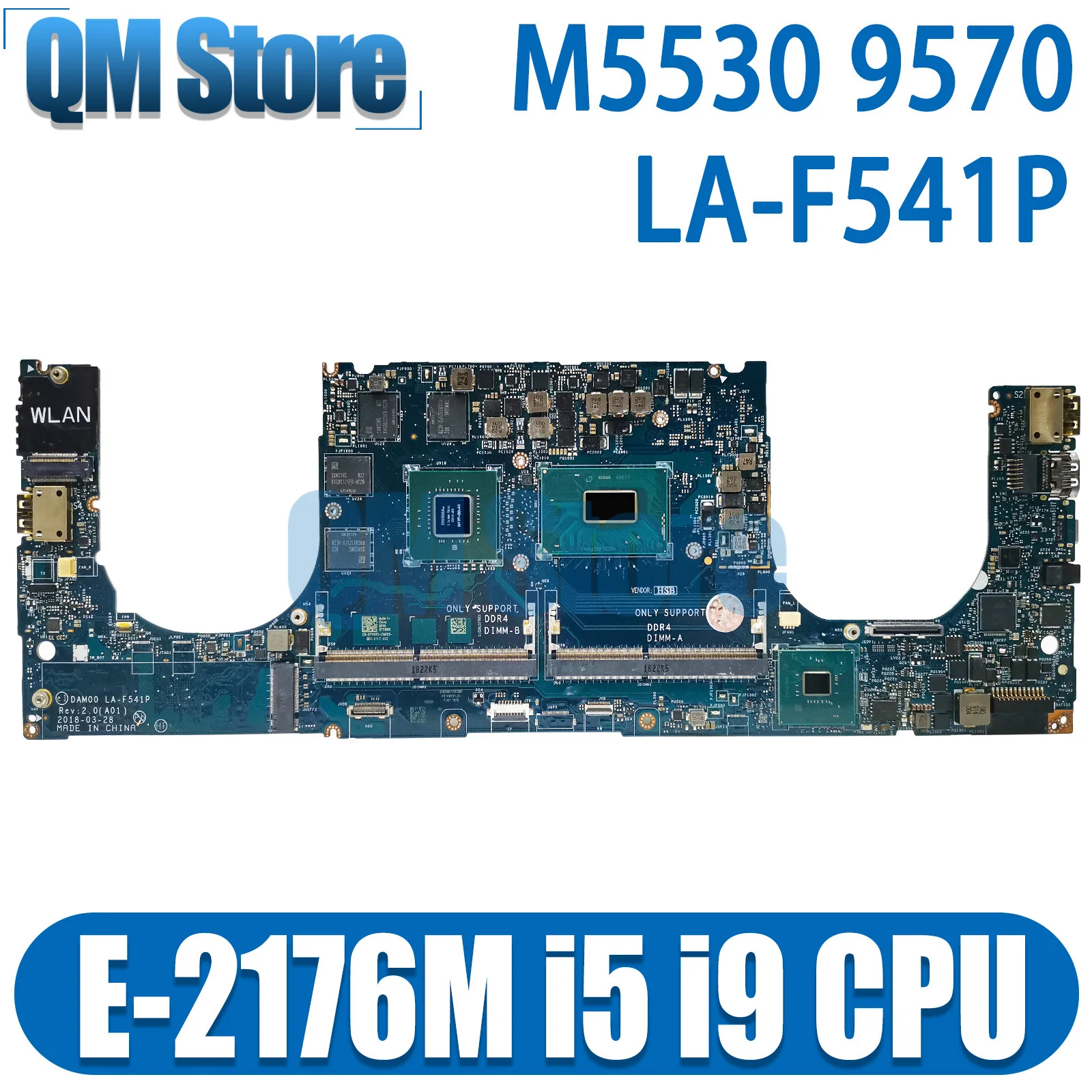 Материнская плата QM для ноутбука Dell Precision M5530, 9570 дюймов, стандартная материнская плата для ЦП определённого поколения, 0KMYJT 09CHJ6 0YYW9X
Материнская плата QM для ноутбука Dell Precision M5530, 9570 дюймов, стандартная материнская плата для ЦП определённого поколения, 0KMYJT 09CHJ6 0YYW9X
