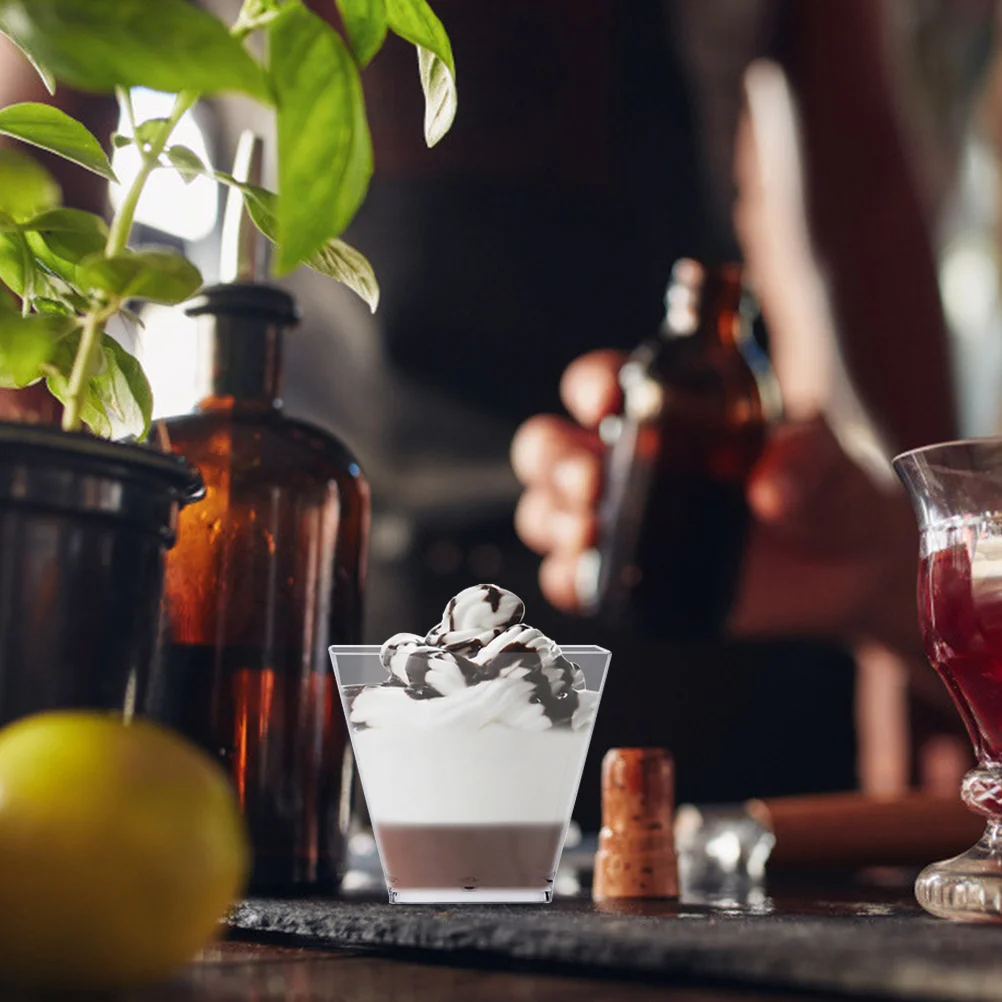 80pcs Dessert 60Ml Clear Transparent Trapezoid Plastic Appetizer Cake Sample Cups For Party Charcuterie Fruit Storage
80pcs Dessert 60Ml Clear Transparent Trapezoid Plastic Appetizer Cake Sample Cups For Party Charcuterie Fruit Storage