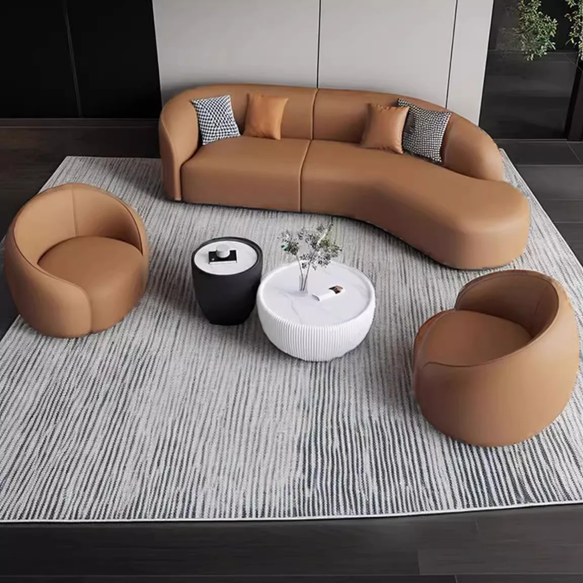 Creative Arc Curved Sofa Living Room Office Reception Sofa Beauty Salon Clothing Store Hotel Lounge Negotiation Leisure Sofa
Creative Arc Curved Sofa Living Room Office Reception Sofa Beauty Salon Clothing Store Hotel Lounge Negotiation Leisure Sofa