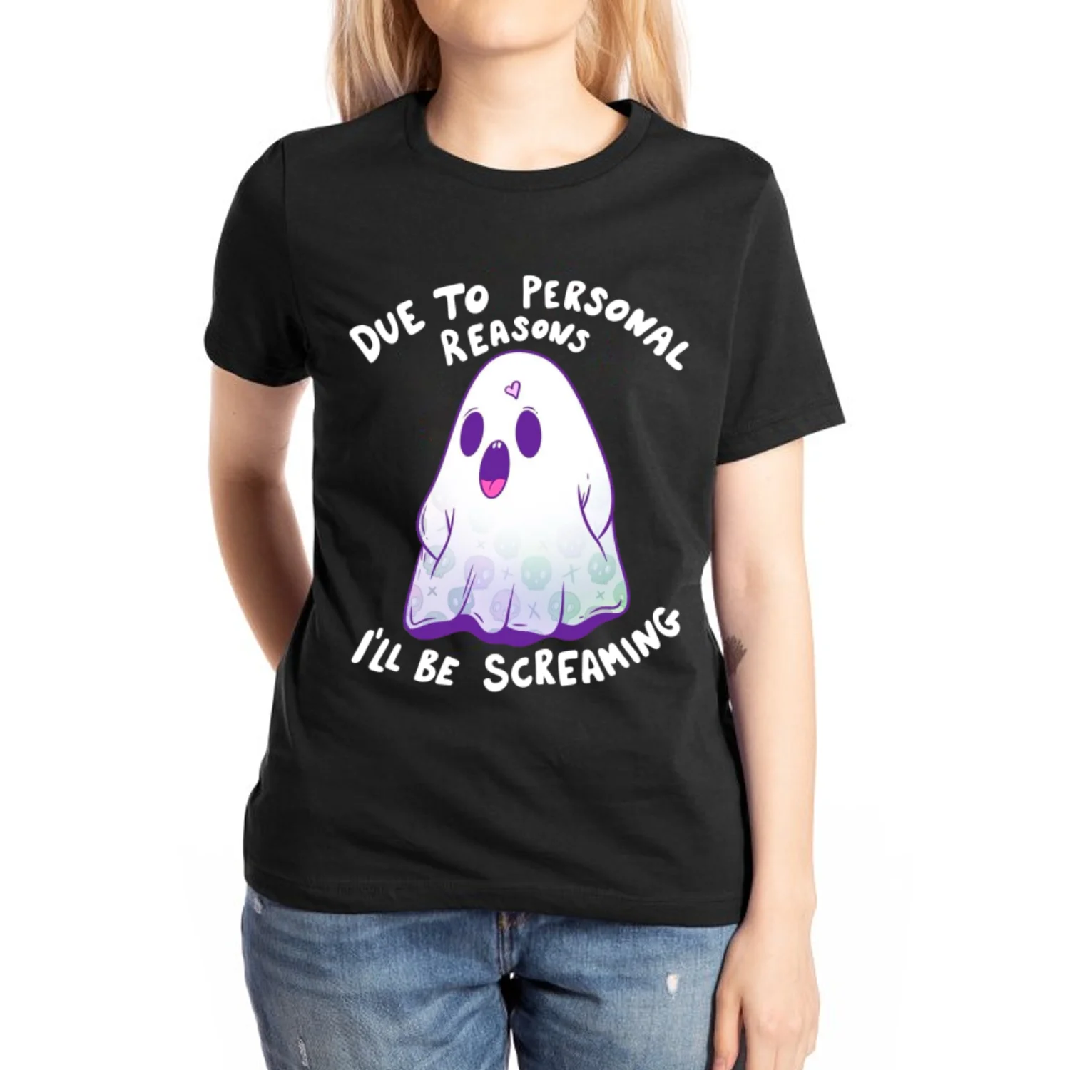 Cute Ghost Print Women's Cotton T-Shirt 2024 New Extra Large Loose Half Sleeve Fit High Quality Top Casual Girl Gentle Tees
Cute Ghost Print Women's Cotton T-Shirt 2024 New Extra Large Loose Half Sleeve Fit High Quality Top Casual Girl Gentle Tees