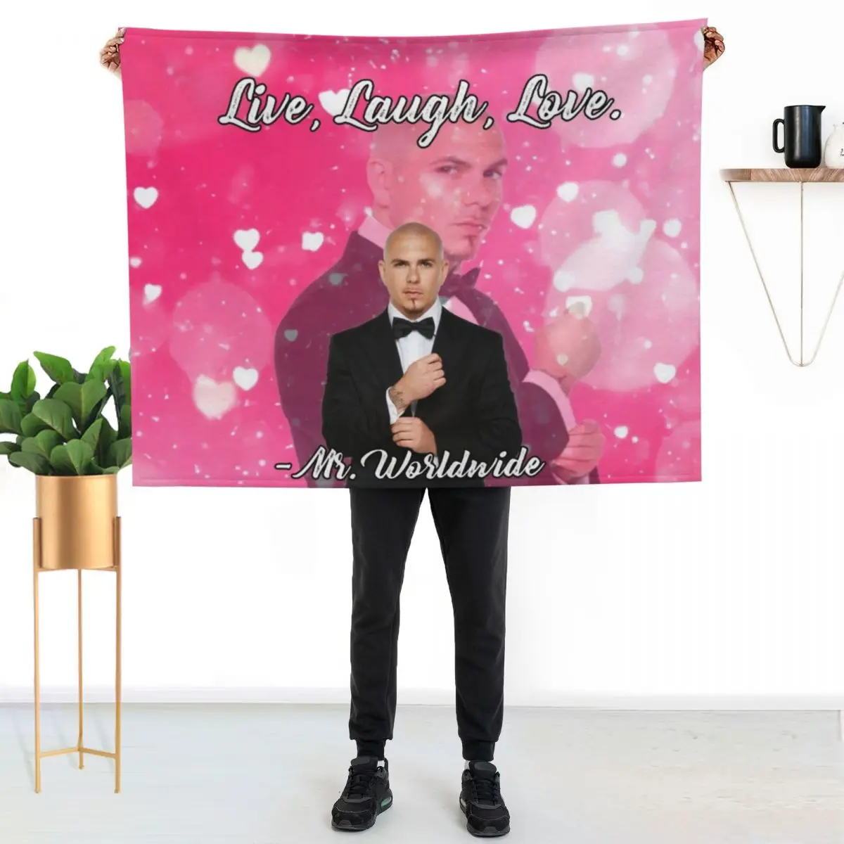 Mr Worldwide Says to Live Laugh Love Pink Smile Tapestry Throw Blanket Flannel Fleece Soft Warm Throw Blanket
Mr Worldwide Says to Live Laugh Love Pink Smile Tapestry Throw Blanket Flannel Fleece Soft Warm Throw Blanket