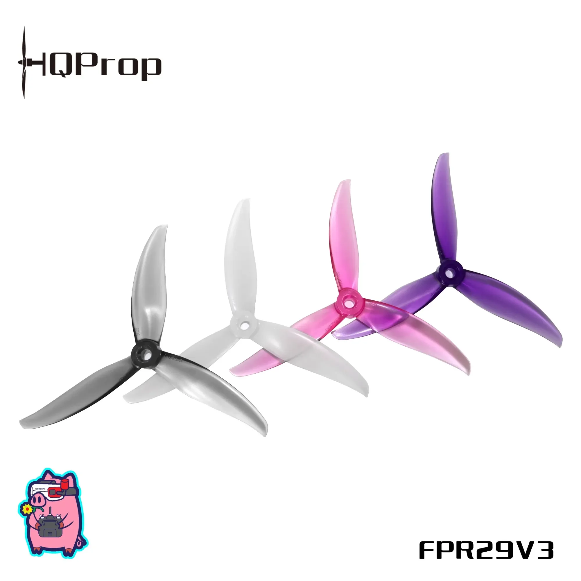HQ FlowerPig R29V3 5.1x2.9 PC Props (2 Pairs), 3-Blade, 5mm Shaft for 5inch FPV
HQ FlowerPig R29V3 5.1x2.9 PC Props (2 Pairs), 3-Blade, 5mm Shaft for 5inch FPV