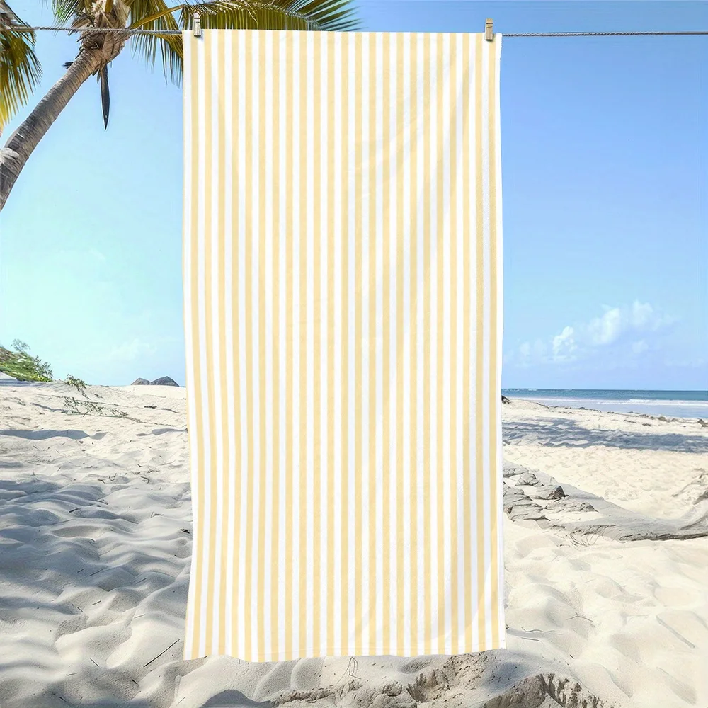 1 Yellow White Stripe Beach Towel Single Sided 2D Print Soft Absorbent Quick Dry Beach Towel Pool Beach Vacation Fresh Vibe Gift
1 Yellow White Stripe Beach Towel Single Sided 2D Print Soft Absorbent Quick Dry Beach Towel Pool Beach Vacation Fresh Vibe Gift