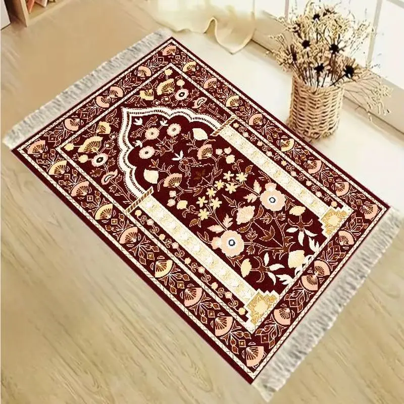 VIKAMA Burgundy Floral Arch Tassel Prayer Rug, Portable and Lightweight Prayer Mat, Islamic Prayer Mat, Home Decor
VIKAMA Burgundy Floral Arch Tassel Prayer Rug, Portable and Lightweight Prayer Mat, Islamic Prayer Mat, Home Decor