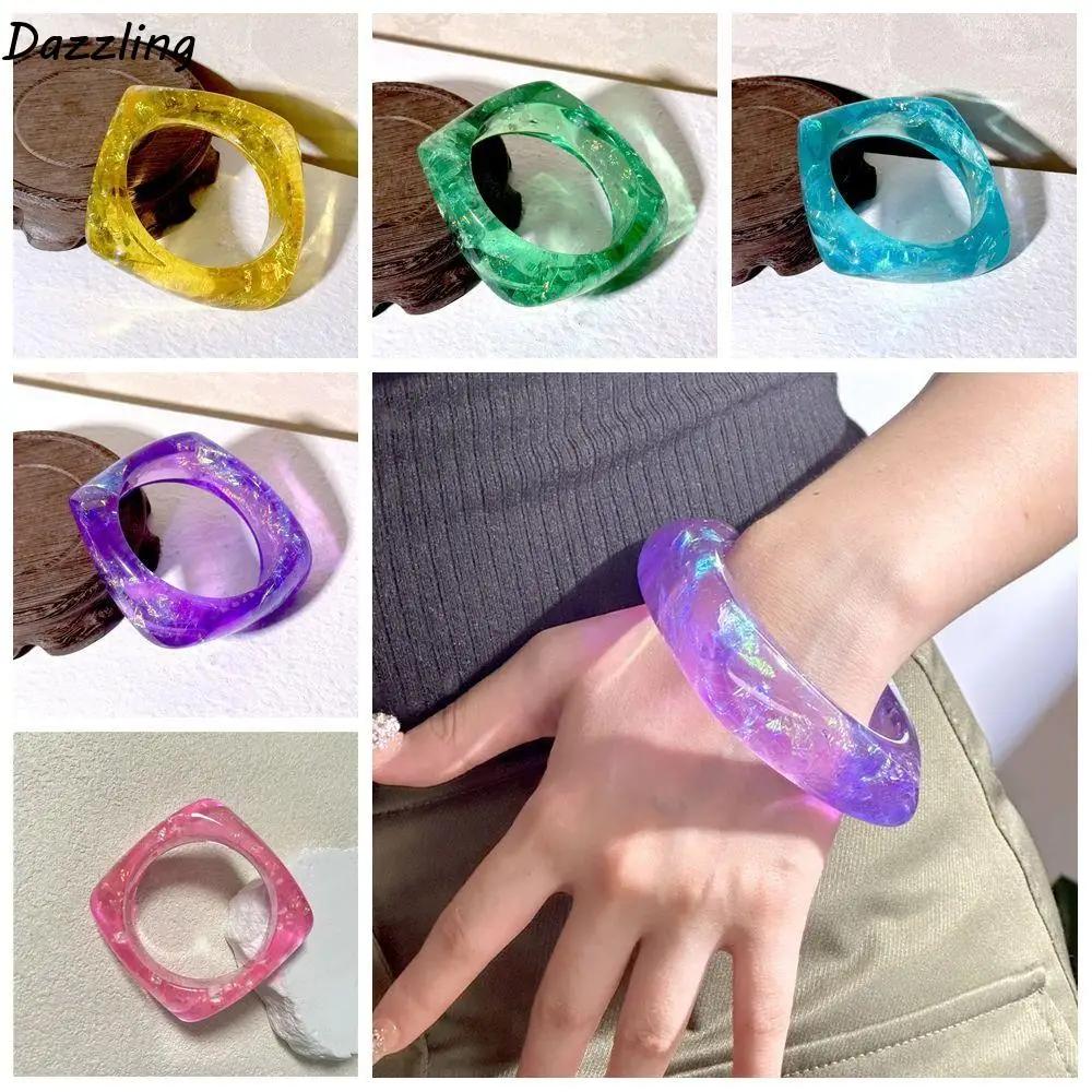 Square Acrylic Bangle Glitter Europe American Style Irregular Wide Bracelet Dopamine Jewelry Accessories Retro Hand Ring
Square Acrylic Bangle Glitter Europe American Style Irregular Wide Bracelet Dopamine Jewelry Accessories Retro Hand Ring