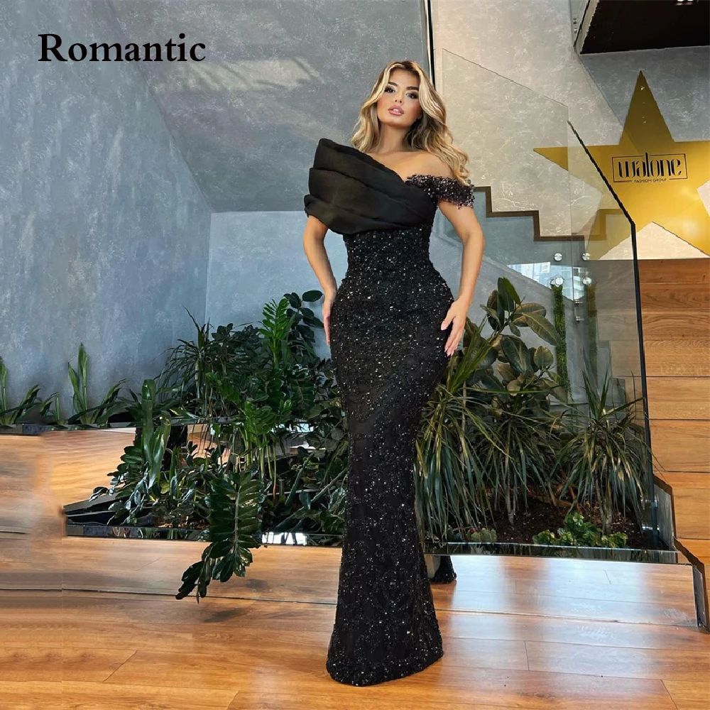 Romantic A Line Evvening Dress 2022 Off The Shoulder Black Glitter Long Prom Gowns Floor Length Vestido de festa For Women
Romantic A Line Evvening Dress 2022 Off The Shoulder Black Glitter Long Prom Gowns Floor Length Vestido de festa For Women