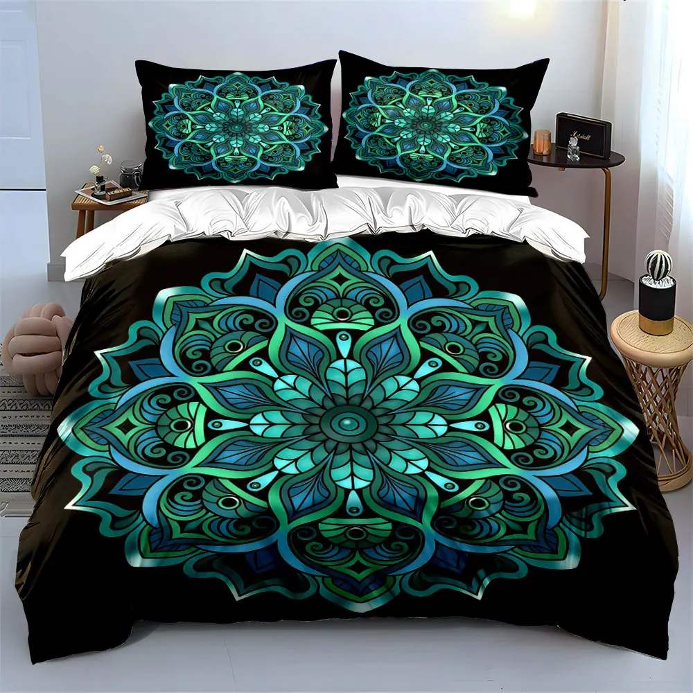 Mandala Pattern Decorative Three-Piece Set Soft Comfortable Duvet Cover Bedding Set Included 1*Duvet Cover & 2*Pillowcases
Mandala Pattern Decorative Three-Piece Set Soft Comfortable Duvet Cover Bedding Set Included 1*Duvet Cover & 2*Pillowcases