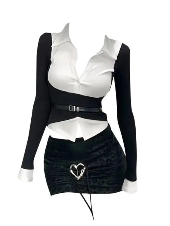 plus Size Collar Long Sleeve Shirt And Skirt Set Korean Style Spring Design plus Size Fashion Set for Women 18-25 Years Old
plus Size Collar Long Sleeve Shirt And Skirt Set Korean Style Spring Design plus Size Fashion Set for Women 18-25 Years Old