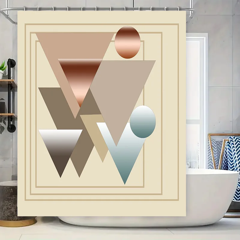 Geometric Shapes Bath Mat Shower Curtain Set Modern Minimalist Design for Bathroom Decor.
Geometric Shapes Bath Mat Shower Curtain Set Modern Minimalist Design for Bathroom Decor.