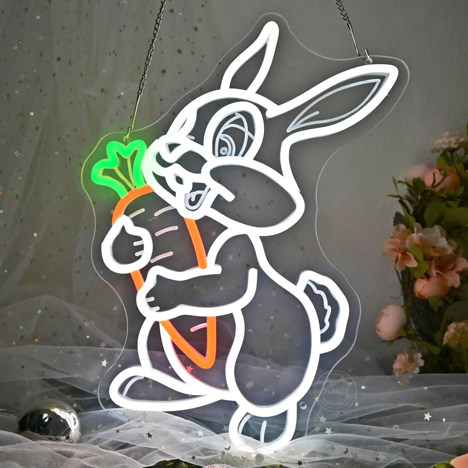 Rabbit with Carrot Neon Sign Dimmable USB LED Light for Kids Bedroom Easter Party Home Wall Decor Cute Animal Festival Art Gift
Rabbit with Carrot Neon Sign Dimmable USB LED Light for Kids Bedroom Easter Party Home Wall Decor Cute Animal Festival Art Gift