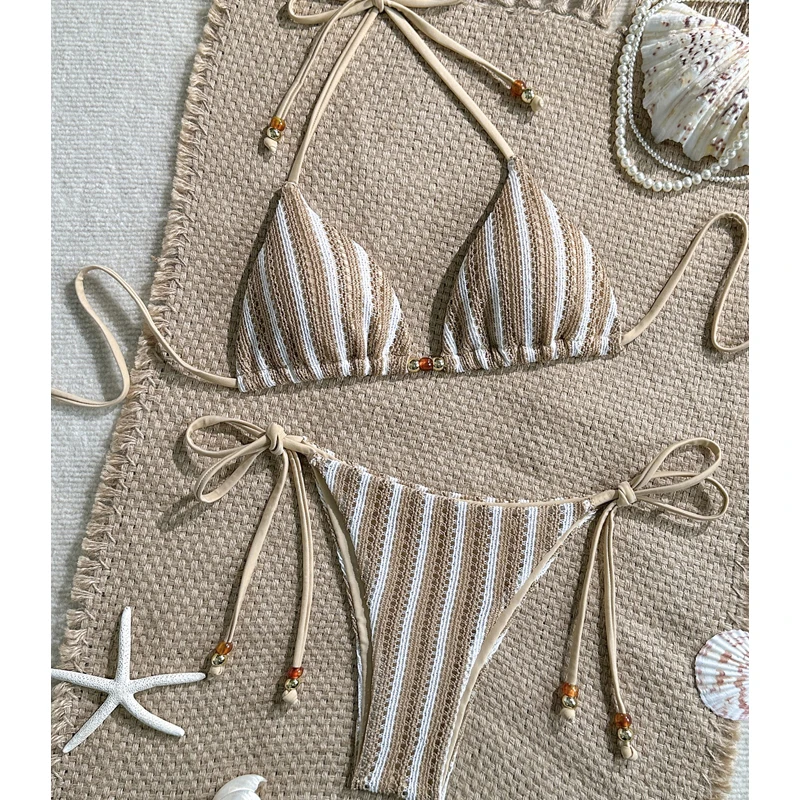 Сексуальный розовый полосатый микро-бикини 2026: комплект с лифом-халтером пуш-ап и трусиками-стрингами на завязках, бразильский пляжный купальник
Сексуальный розовый полосатый микро-бикини 2026: комплект с лифом-халтером пуш-ап и трусиками-стрингами на завязках, бразильский пляжный купальник