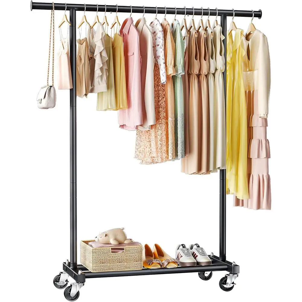 45 Wide Rolling Clothes Rack, Metal Garment Hanger Rack with Wheels, Portable Coat Rack Wardrobe Rack or Bedroom Laundry, Black
45 Wide Rolling Clothes Rack, Metal Garment Hanger Rack with Wheels, Portable Coat Rack Wardrobe Rack or Bedroom Laundry, Black