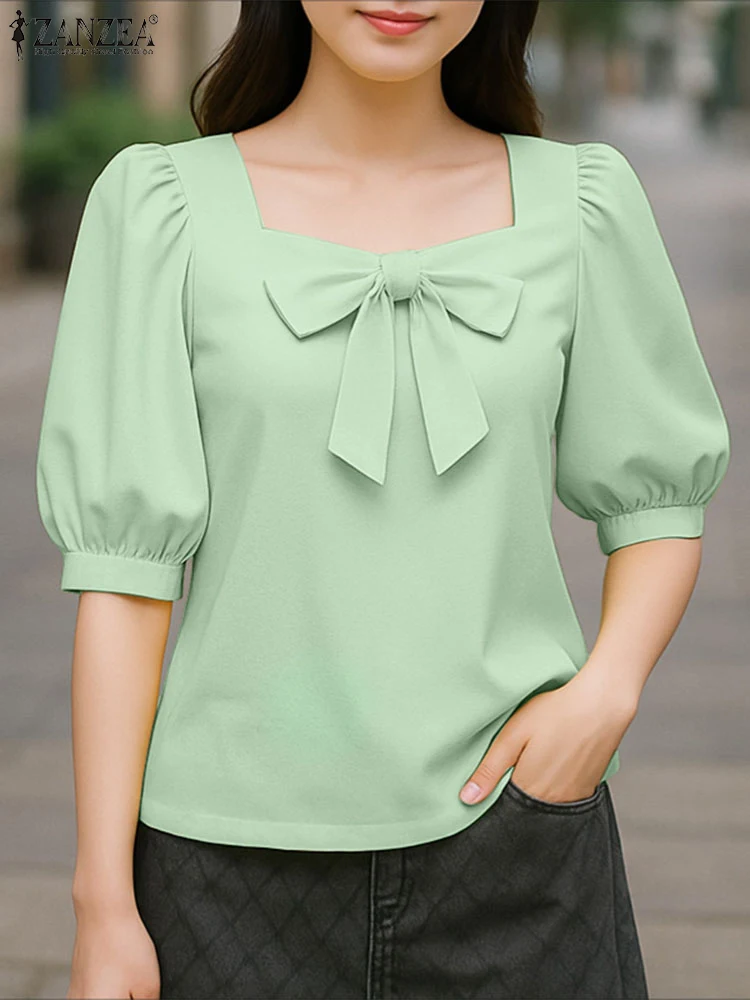 ZANZEA 2022, летняя офисная рубашка, женская стильная однотонная рабочая блузка с коротким рукавом и круглым вырезом, блузки, элегантная туника, женские топы оверсайз
ZANZEA 2022, летняя офисная рубашка, женская стильная однотонная рабочая блузка с коротким рукавом и круглым вырезом, блузки, элегантная туника, женские топы оверсайз