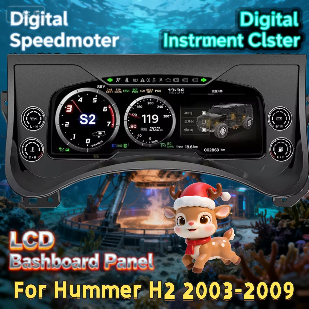Odometer Virtual Cockpit Dashboard Speedometer For Hummer H2 2003-2009 Digital Instrument Cluster LCD Linux System 12.3"
Odometer Virtual Cockpit Dashboard Speedometer For Hummer H2 2003-2009 Digital Instrument Cluster LCD Linux System 12.3"