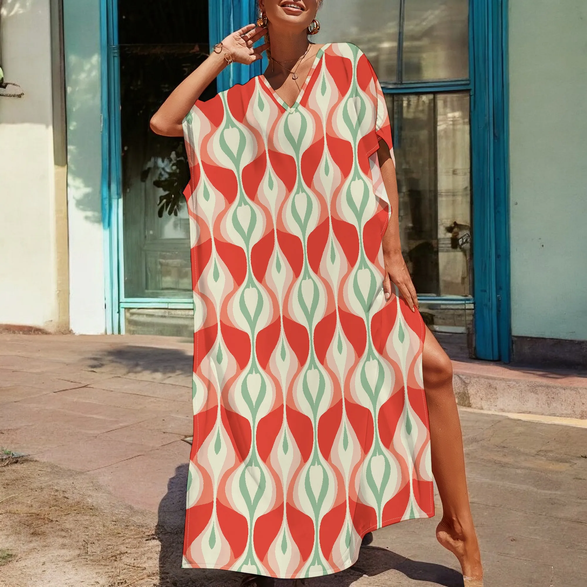 Vibrant Wave Print Kaftan Dress S-3XL – Red and Green Abstract Pattern Dress for Summer
Vibrant Wave Print Kaftan Dress S-3XL – Red and Green Abstract Pattern Dress for Summer