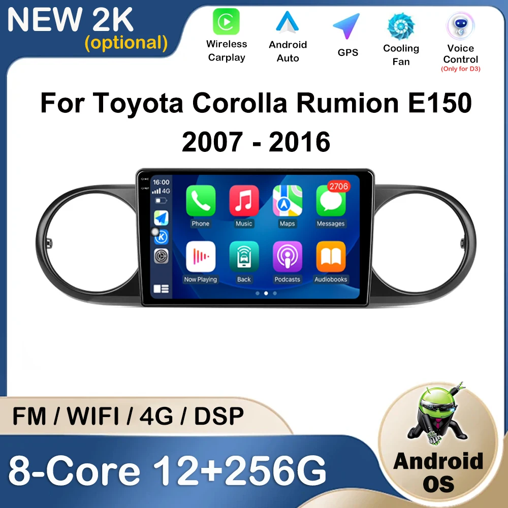 GPS Navigation Car Radio For Toyota Corolla Rumion E150 2007 - 2016Multimedia Player Video Android Auto Bluetooth DSP Stereo 4G
GPS Navigation Car Radio For Toyota Corolla Rumion E150 2007 - 2016Multimedia Player Video Android Auto Bluetooth DSP Stereo 4G