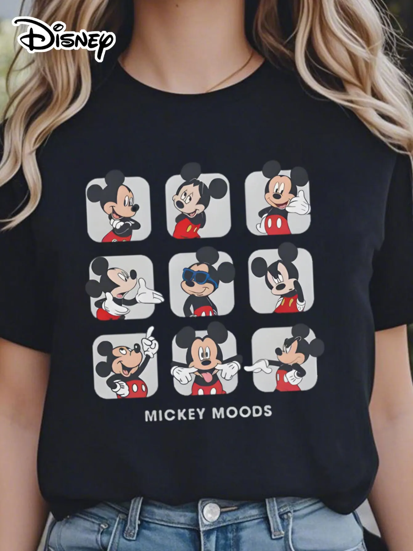 2025 Disney Pattern Printed Women's Casual Comfortable Unique Smiling Face Black Round Neck Short Sleeve T-shirt
2025 Disney Pattern Printed Women's Casual Comfortable Unique Smiling Face Black Round Neck Short Sleeve T-shirt