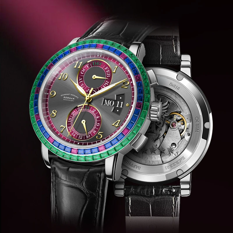 BORMAN Fashion Retro Men Mechanical Automatic Watches Multifunction Calendar Mens Watches Sapphire Glass Waterproof Watches
BORMAN Fashion Retro Men Mechanical Automatic Watches Multifunction Calendar Mens Watches Sapphire Glass Waterproof Watches