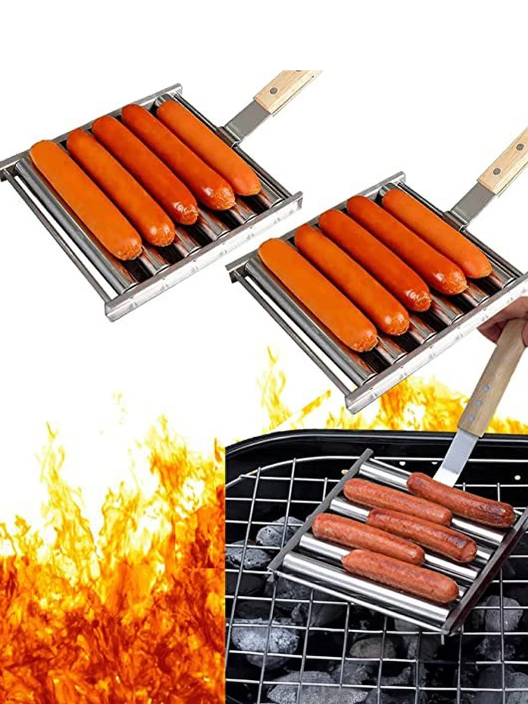 E5 Hot Dog Roller Rack Outdoor BBQ Camping Equipment Sausage Grill bbq Accessories Pan Long Wood Handle Charcoal Barbecue Tools
E5 Hot Dog Roller Rack Outdoor BBQ Camping Equipment Sausage Grill bbq Accessories Pan Long Wood Handle Charcoal Barbecue Tools